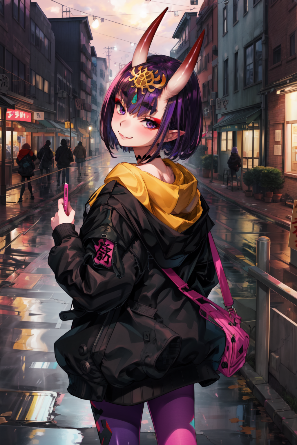 00563-3617232938-masterpiece,best quality,1girl,shuten douji,headpiece,black choker,hood,black jacket,off shoulder,open jacket,pink hoodie,clothe.png